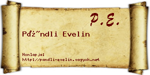 Pándli Evelin névjegykártya